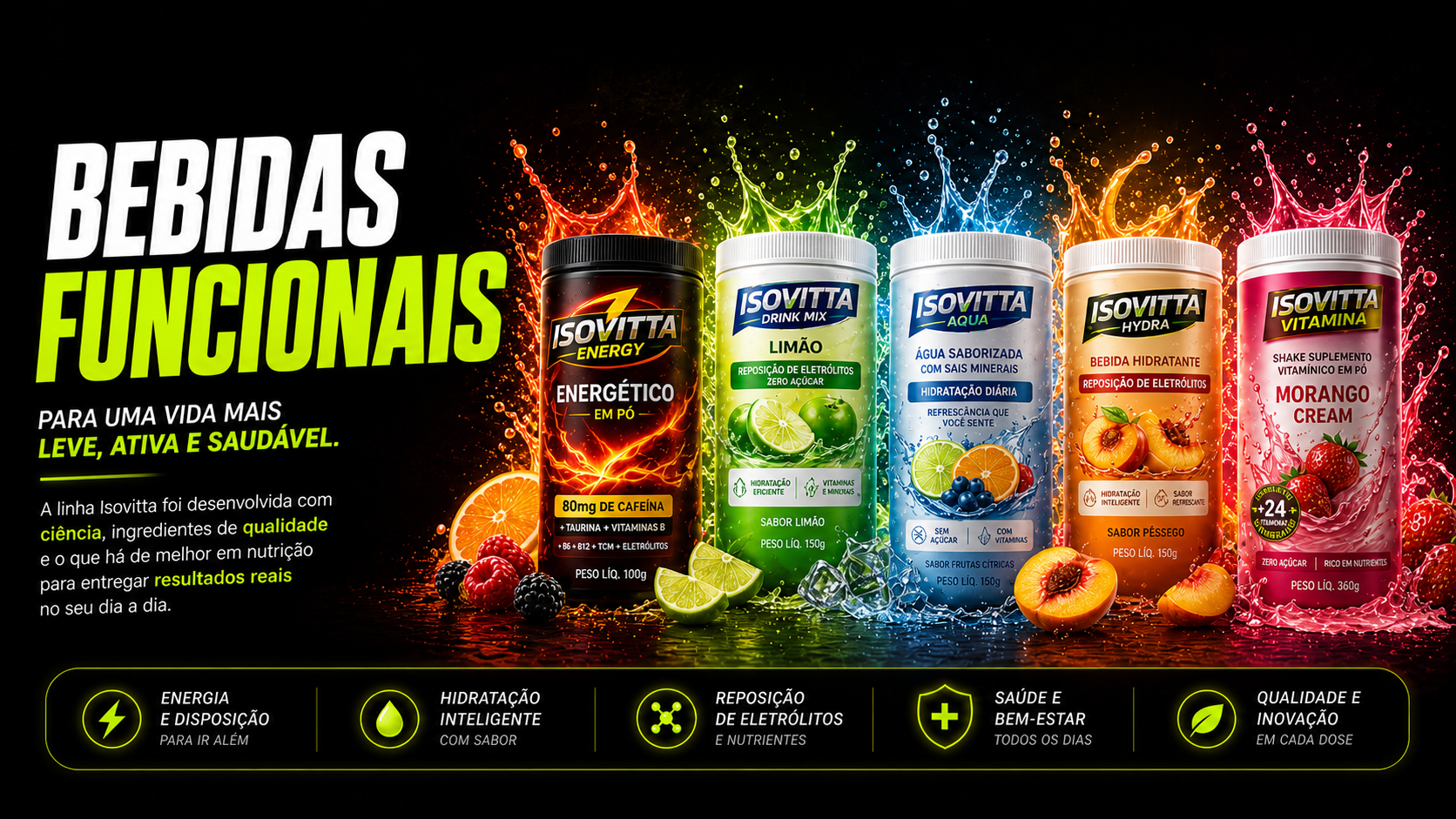 Isovitta — linha completa de bebidas funcionais